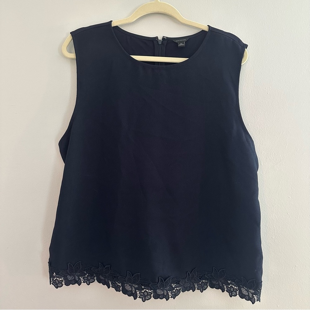 Ann Taylor Navy Sleeveless Blouse